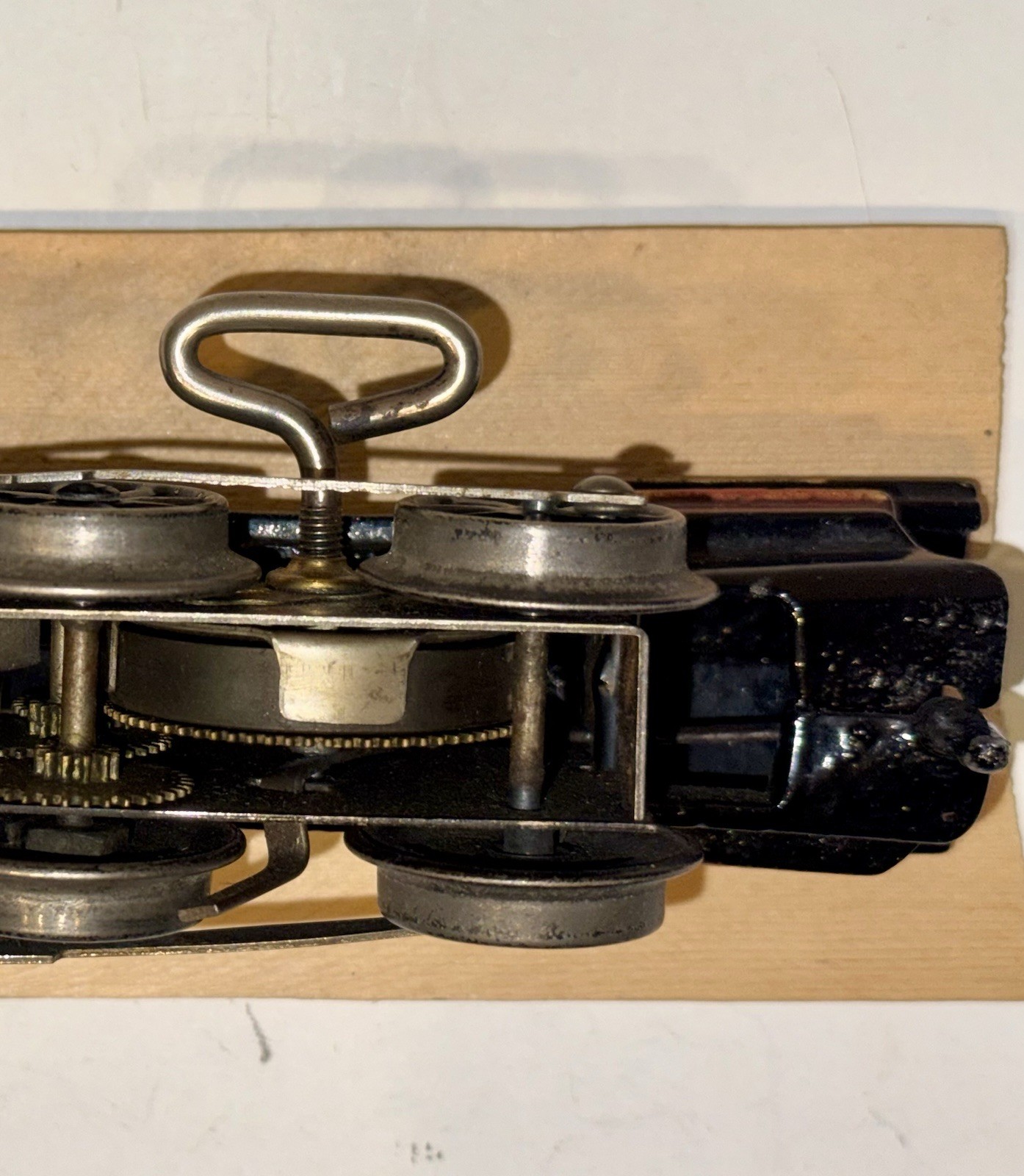 Hafner 112 Cast Iron Windup Loco with Open Spoked Stamped-Metal Drive Wheels
