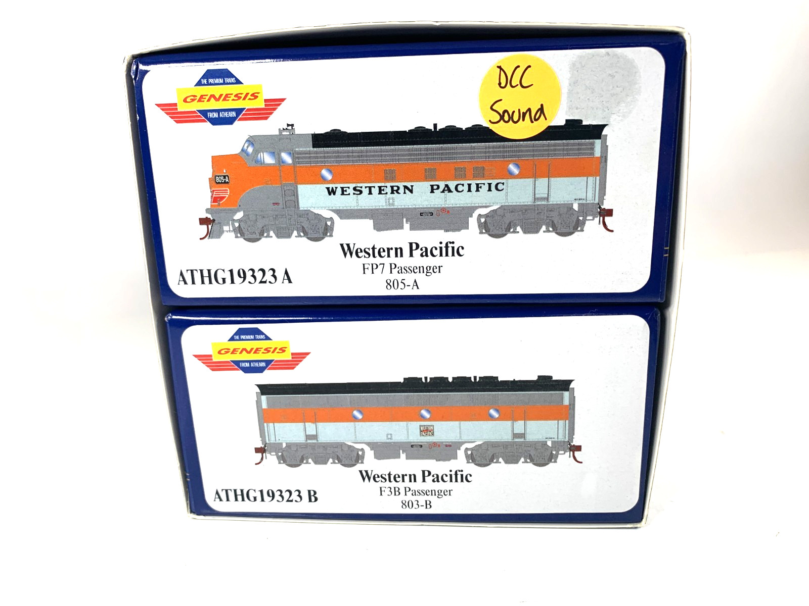 Athearn Genesis HO G1932 Western Pacific FP7A &F3B Pass Diesels – DCC/ Sound