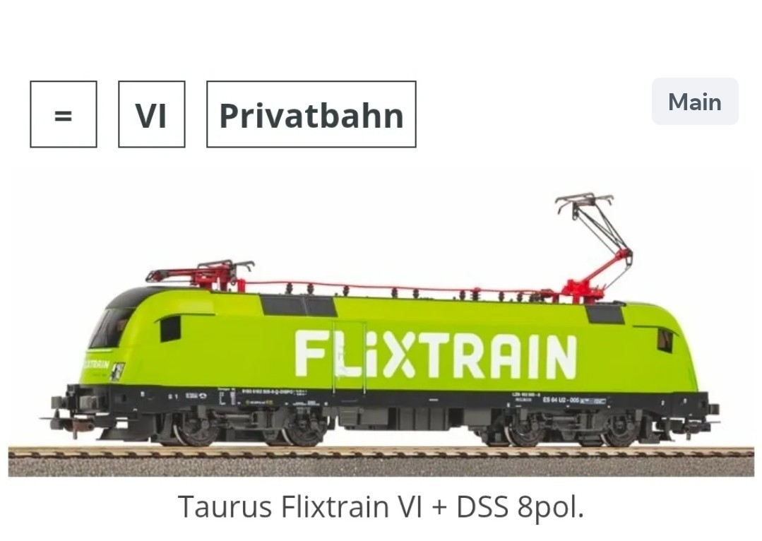 Piko Flixtrain BR182 Electric Locomotive 57924 HO Scale DCC Ready