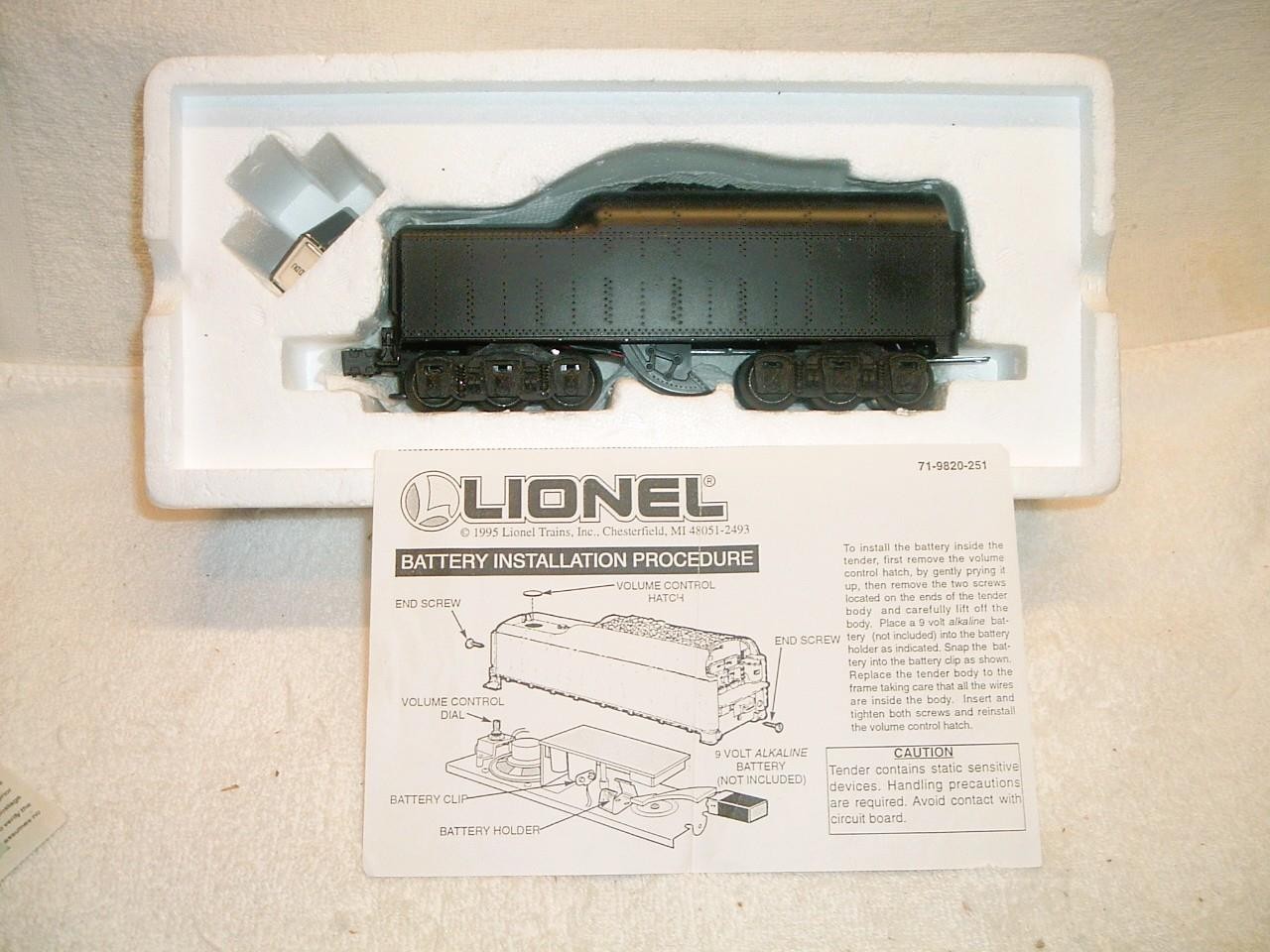 Lionel 19820 O Gauge Undecorated Die-Cast Steam Tender With Railsounds II