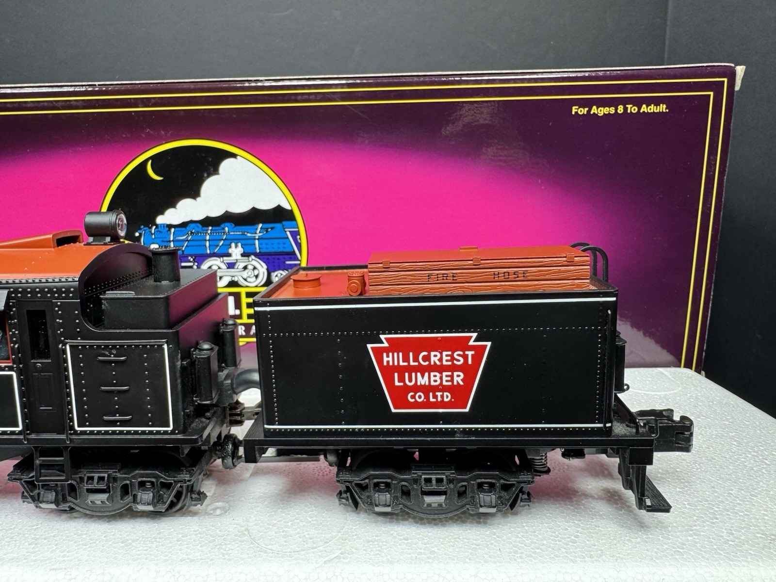MTH 20-3039-1 Hillcrest Lumber Clmax logging steam engine #10 PS2 BCR LNIB