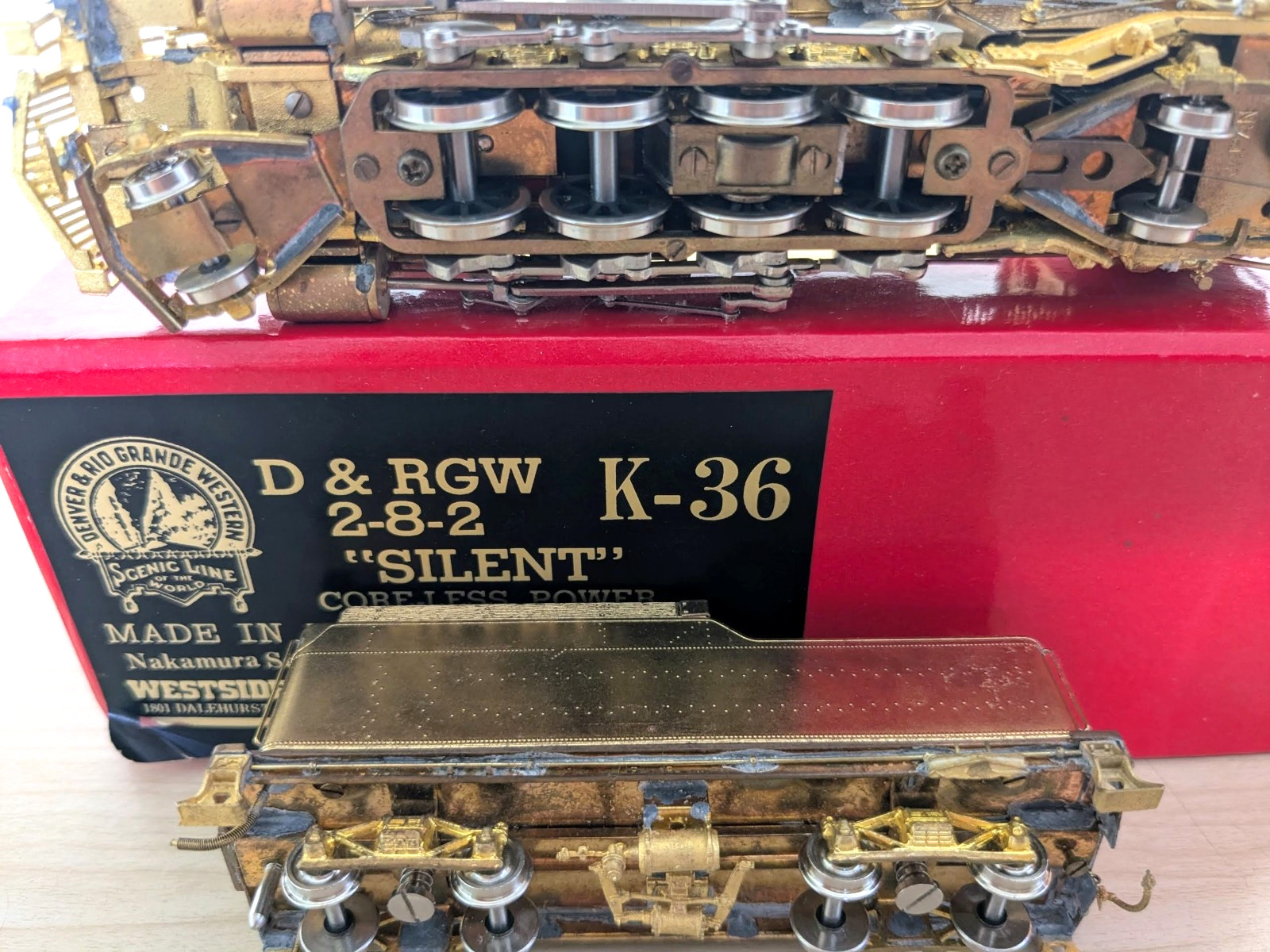LNIB! BRASS D&RGW K-36 2-8-2 WESTSIDE HOn3 *FULL BACKHEAD *SNOW PLOW *RUNS G@@D!