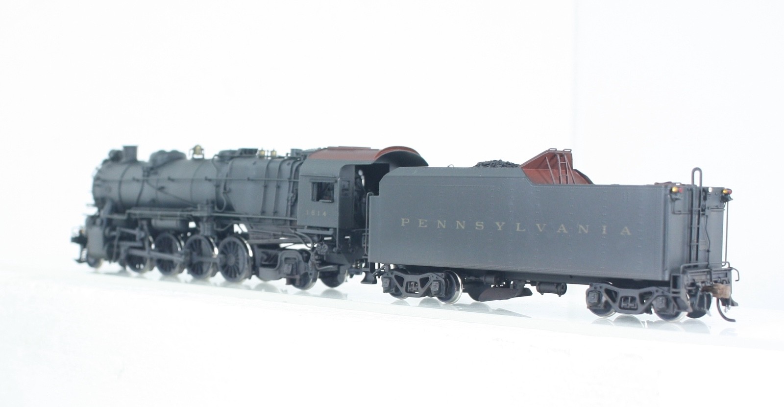 HO Brass Railworks Pennsylvania L-1 2-8-2 Factory Painted #1614 Weathered Detail