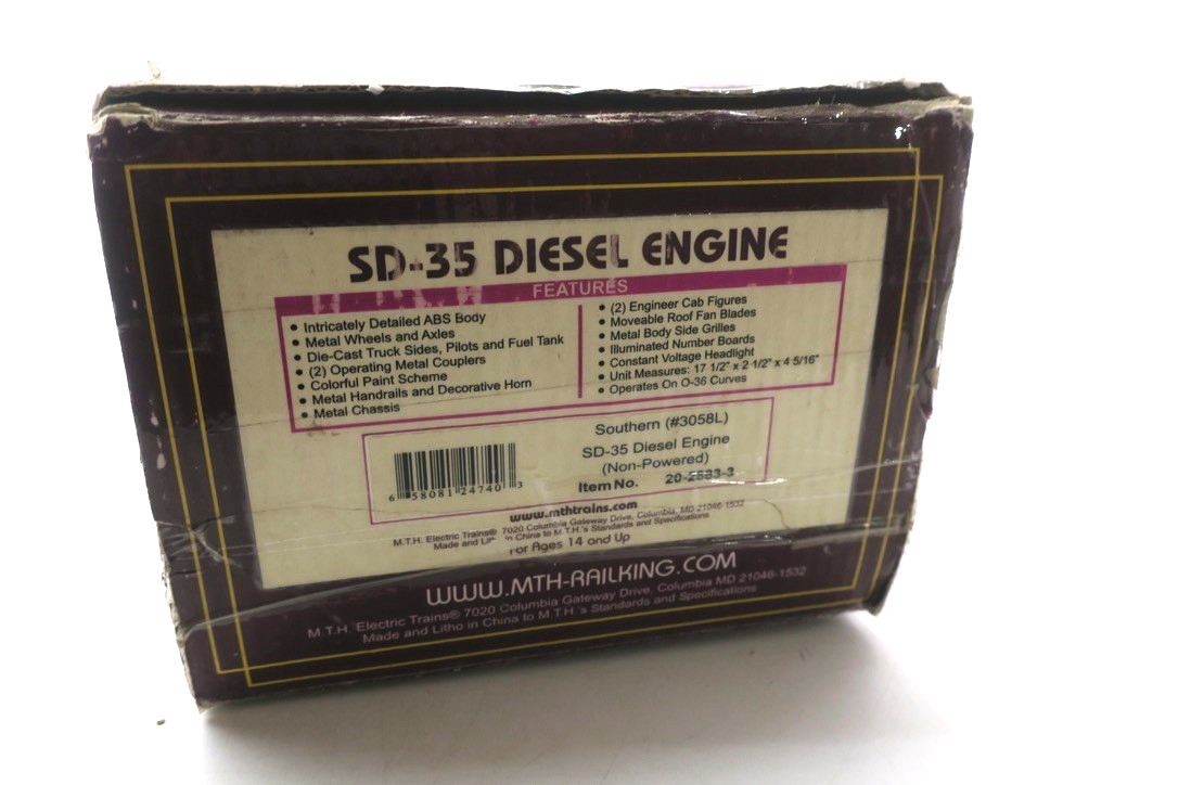 MTH PREMIER SOUTHERN SD-35 DIESEL NON-POWERED 3-RAIL #20-2883-3 Weathered