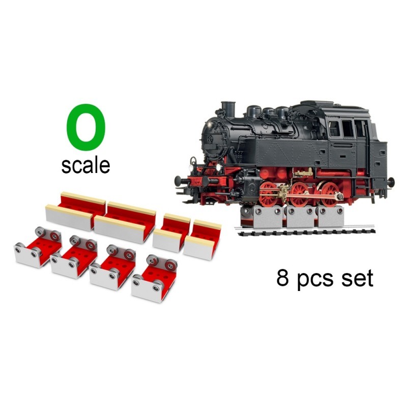 4 X O SCALE ROLLERS W/WHEEL CLEANING ACCESSORIES