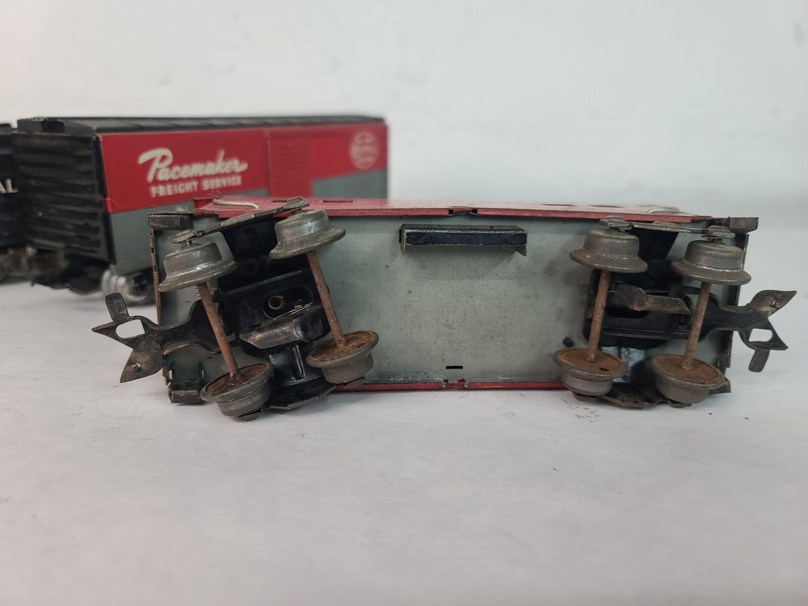Working #666 Marx O Cast Metal 2-4-2 Steam Locomotive Tender Boxcar & Caboose