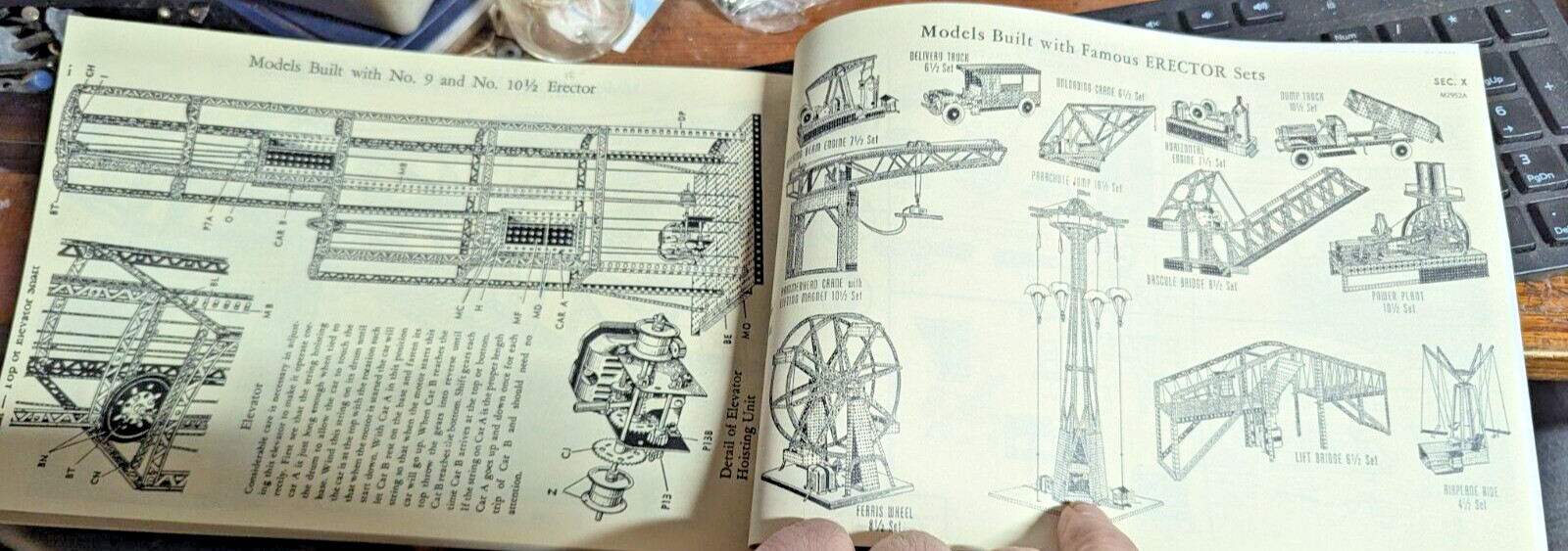 C1951 10 1/2 A.C. GILBERT ERECTOR SET DARK BLUE BOY MANUAL DESIRED BACK COVER 18