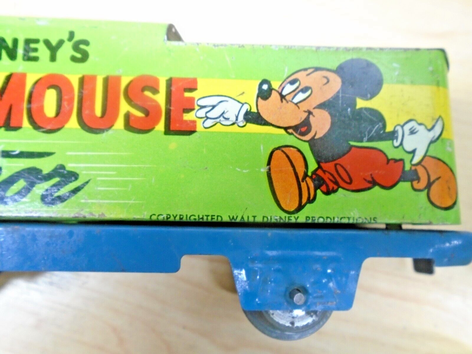 c50s Marx Disney Mickey Mouse O Ga Windup Loco 0-4-0 & Meteor Tender w/Key Runs