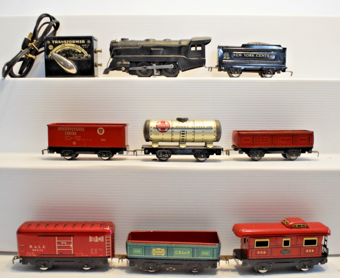 MARX 8995 BOXED TRAIN TRANSFORMER SET LOCOMOTIVE TENDER CABOOSE 5 CARS WORKS