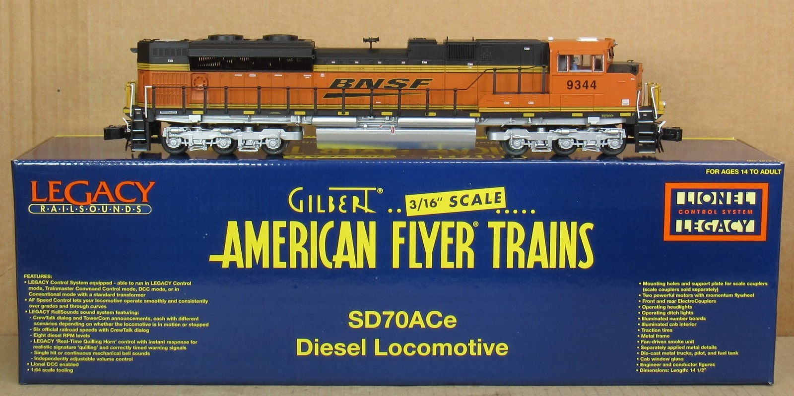 American Flyer 48171 BNSF SD70ACe Diesel Engine w/LEGACY S-Gauge NOS