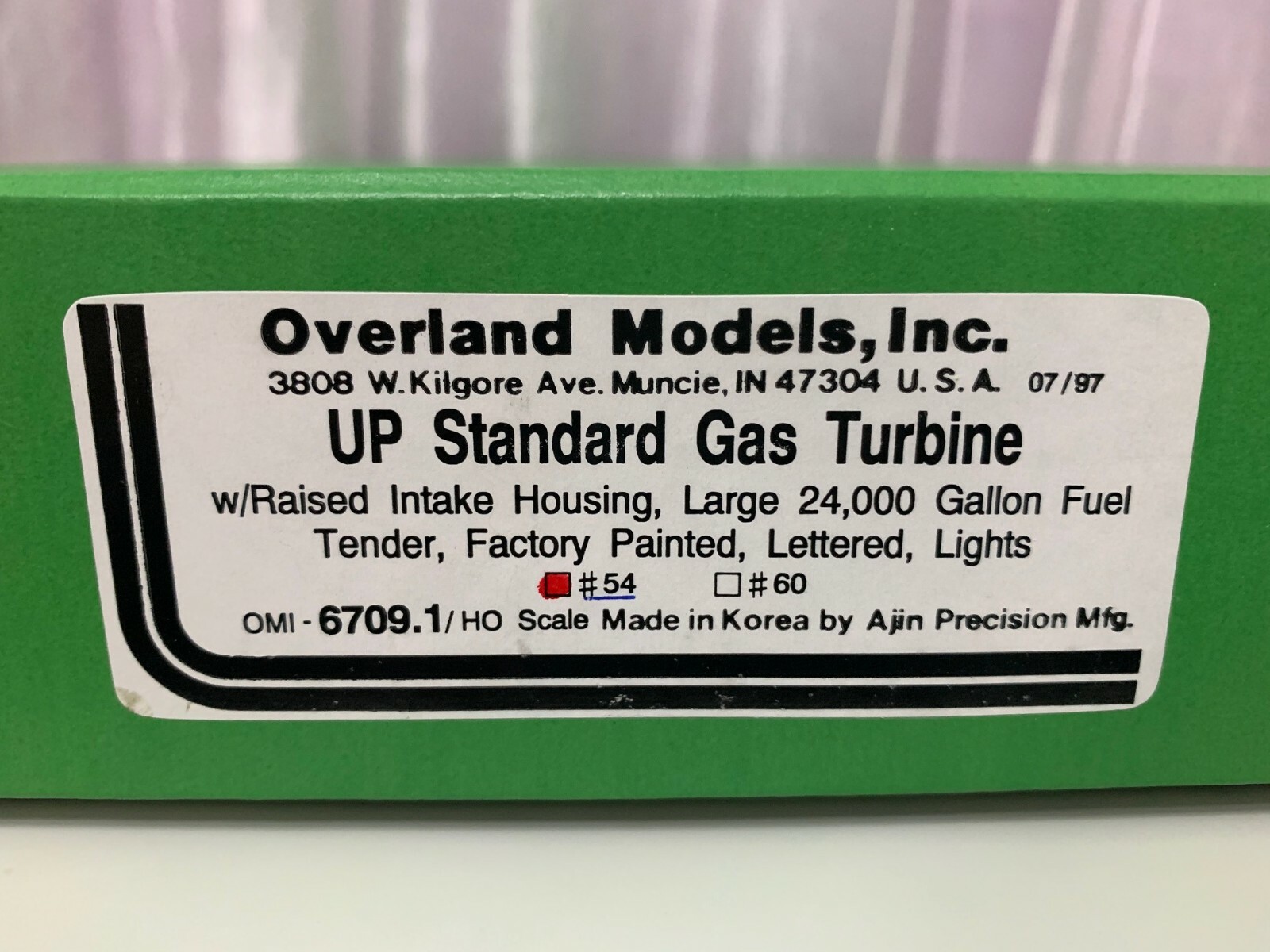 Overland (OMI) Brass UP Standard Gas Turbine with 24000 Gallon Fuel Tender