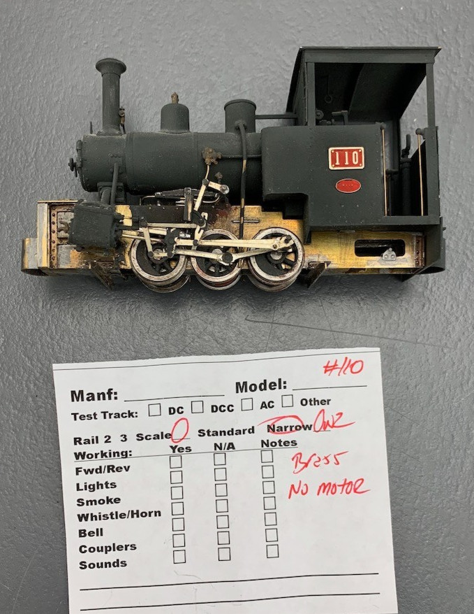 1:43 On2 Wrightlines Hudson Hudswell 0-6-0WT Steam Locomotive #110 JER O3401