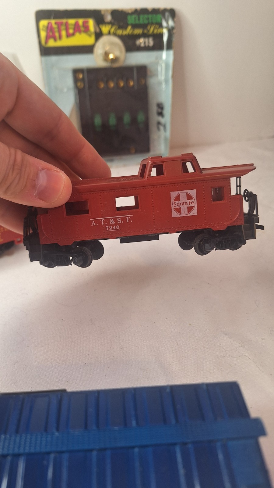 Toy Train Lot USPS Car Swift Car And Santa Fe Car Atlas Selectors And Line Poles