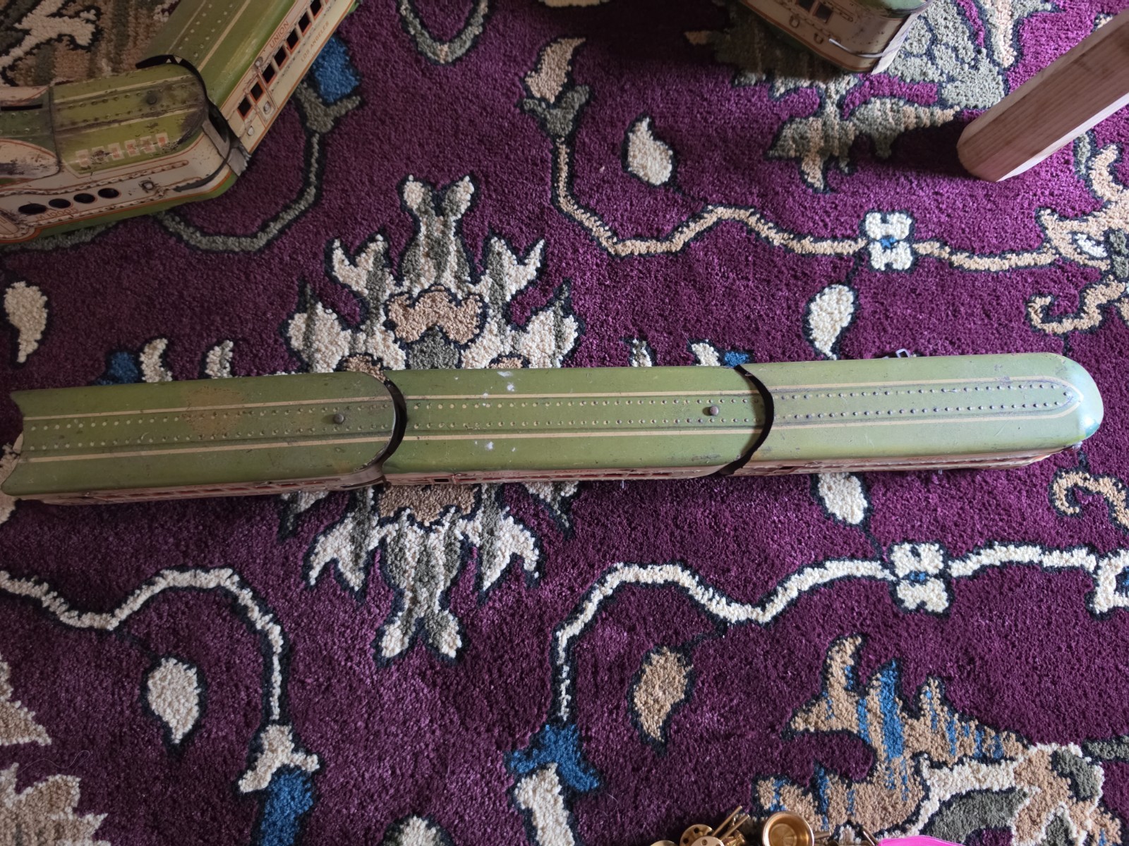 Vintage Marx Union Pacific O Streamliner M10005 w/ 6 Cars Green Yellow No Motor