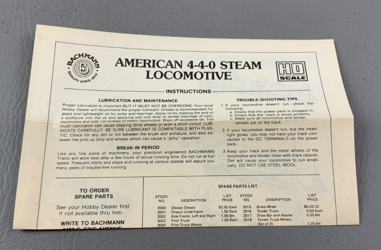 Bachmann HO Scale 4-4-0 Central Pacific R.R. Loco “Jupiter” – Item #41-510-24