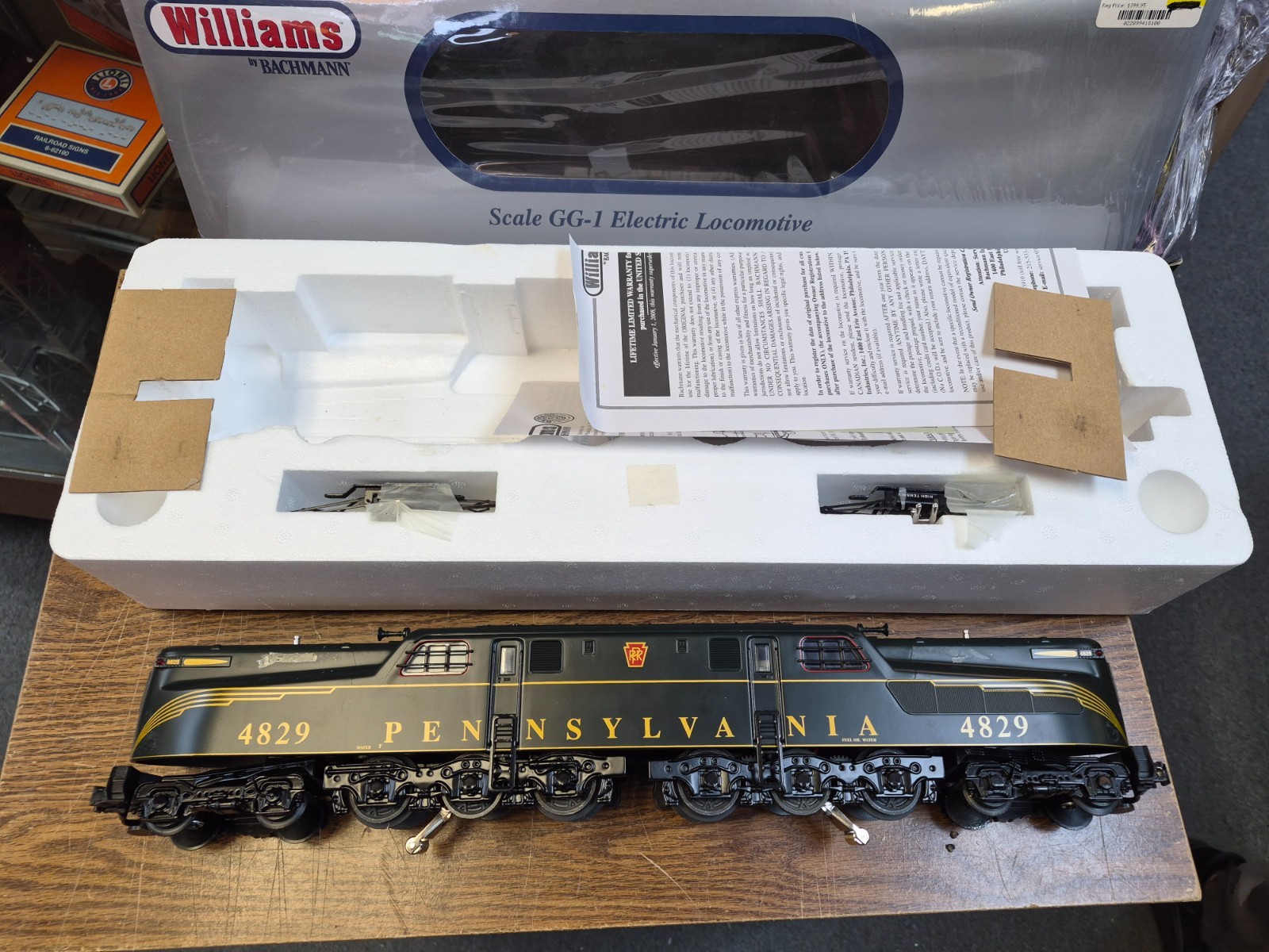 WILLIAMS by BACHMANN 41810 PENNSYLVANIA GG-1 GRN 5 STRIPE+ O GA 3RAIL #4829