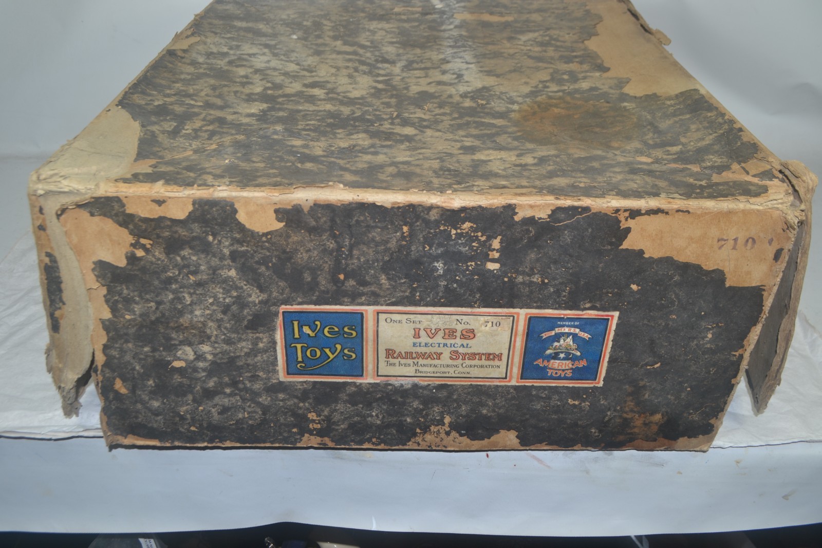 IVES PREWAR STANDARD GAUGE 1132 STEAM FREIGHT SET, # 710, BOXED, EX-PLUS