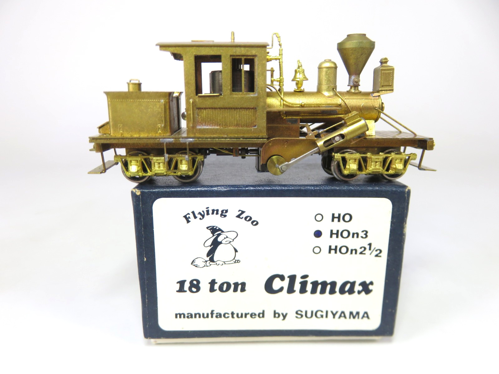 Flying Zoo Brass HOn3 Scale 18 Ton Climax Steam Logging Locomotive