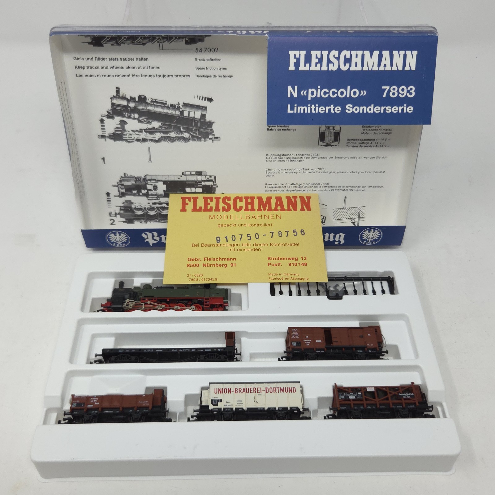 Fleischmann 7893 Prussian Freight Train With Steam Kpev N Gauge Limited Edition