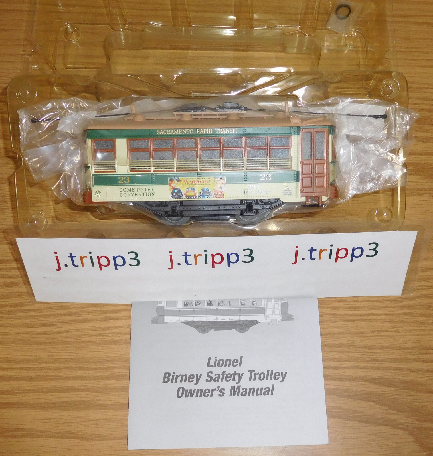 LIONEL 28421 LCCA SACRAMENTO CONVENTION TROLLEY CAR #23 O GAUGE TRAIN MOTORIZED