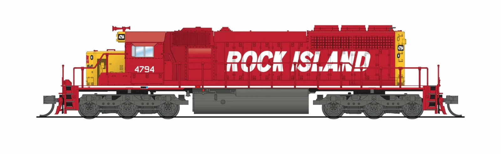 Broadway N-Scale 9470 EMD SD40-2, Rock Island 4797, Red & Yellow, Paragon4 Sound