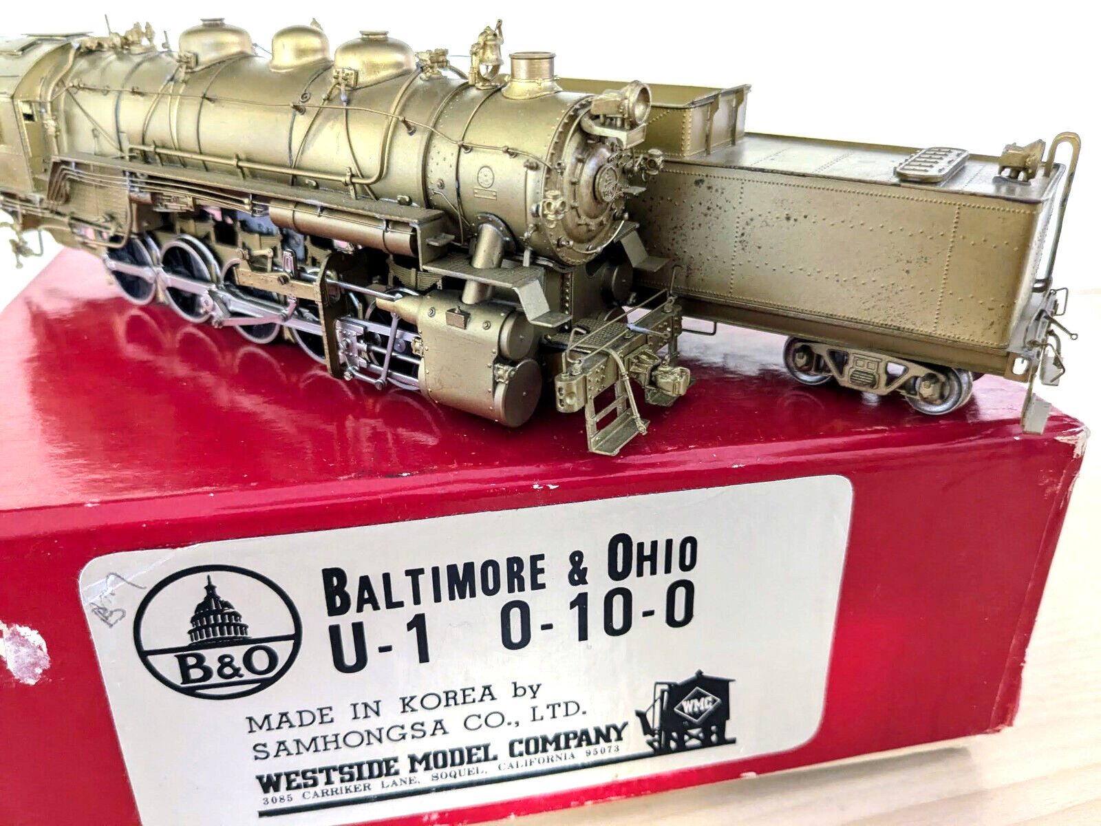 WESTSIDE SAMHONGSA BRASS “B&O U-1 0-10-0” HO **BACKHEAD **CAN MOTOR **RUNS G@@D!