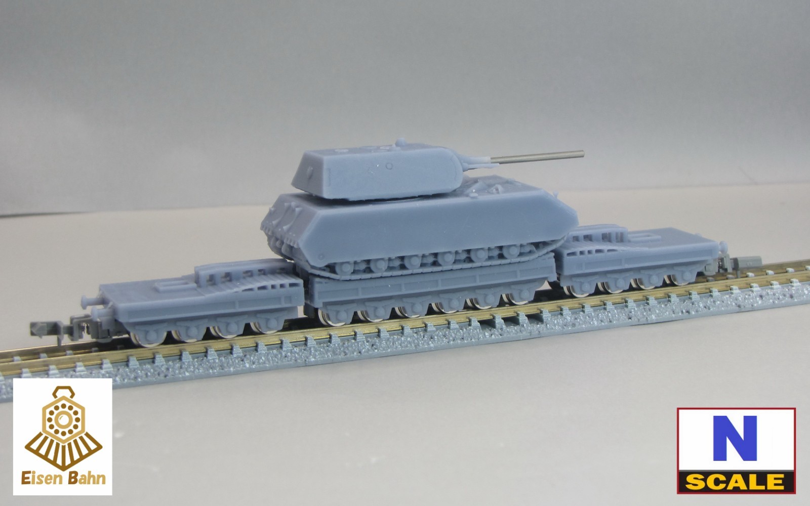 1/160 (N-scale)WWII German Super heavy railway transporter & Maus tank resin kit