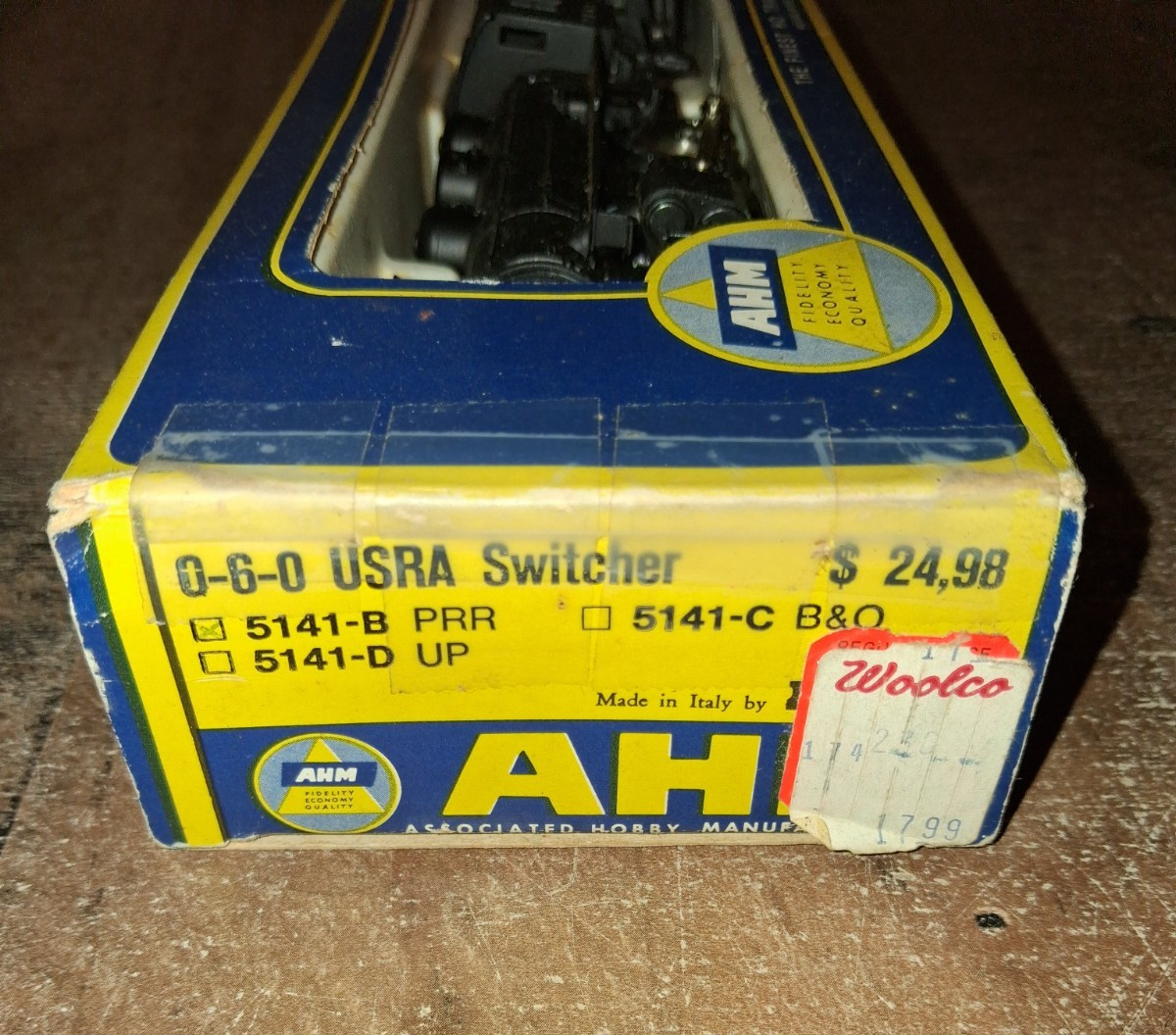 Vintage AHM 5141-B HO Penn Railroad 0-6-0 USRA Switcher 7641 w/Box Tested Read