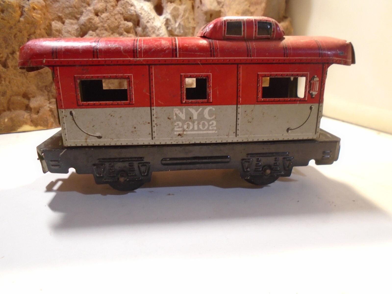 MARX VINTAGE TINPLATE LITOGRAPH CABOOSE NYC 20120, GOOD CONDITION 5-193-5