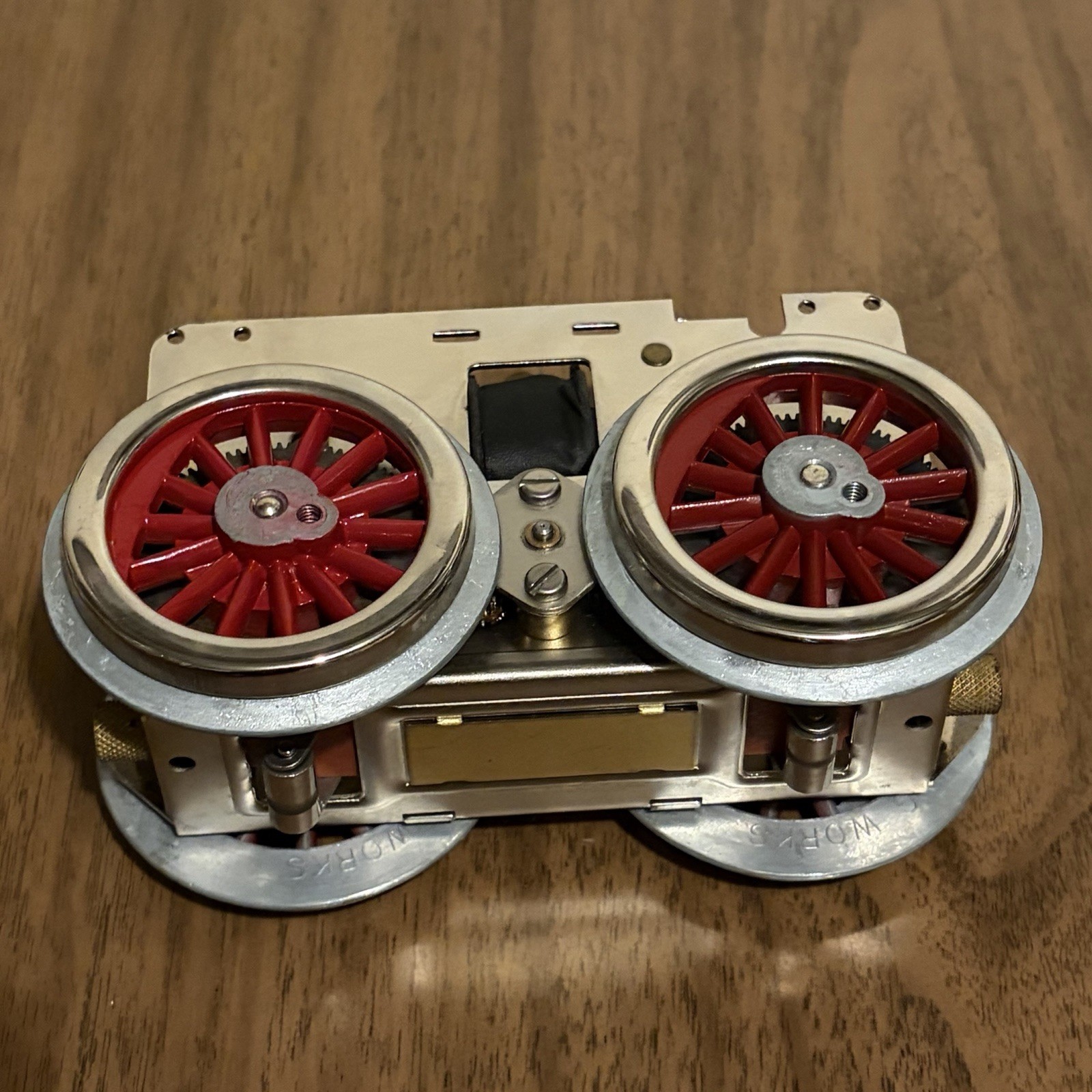 Vintage Model Locomotive Drive Chassis Motor Assembly Red Spoke Wheels