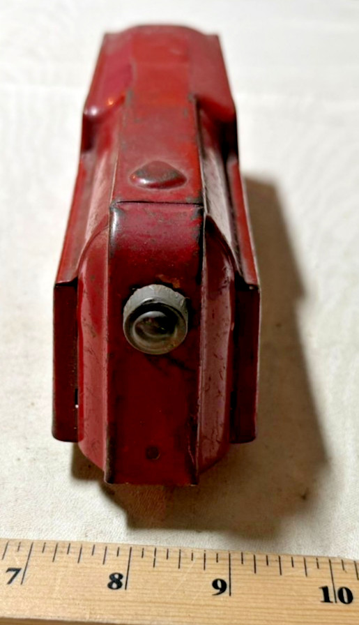 Marx Lumar Lines Red Floortoy Train Engine Stamped Steel – complete (#1)