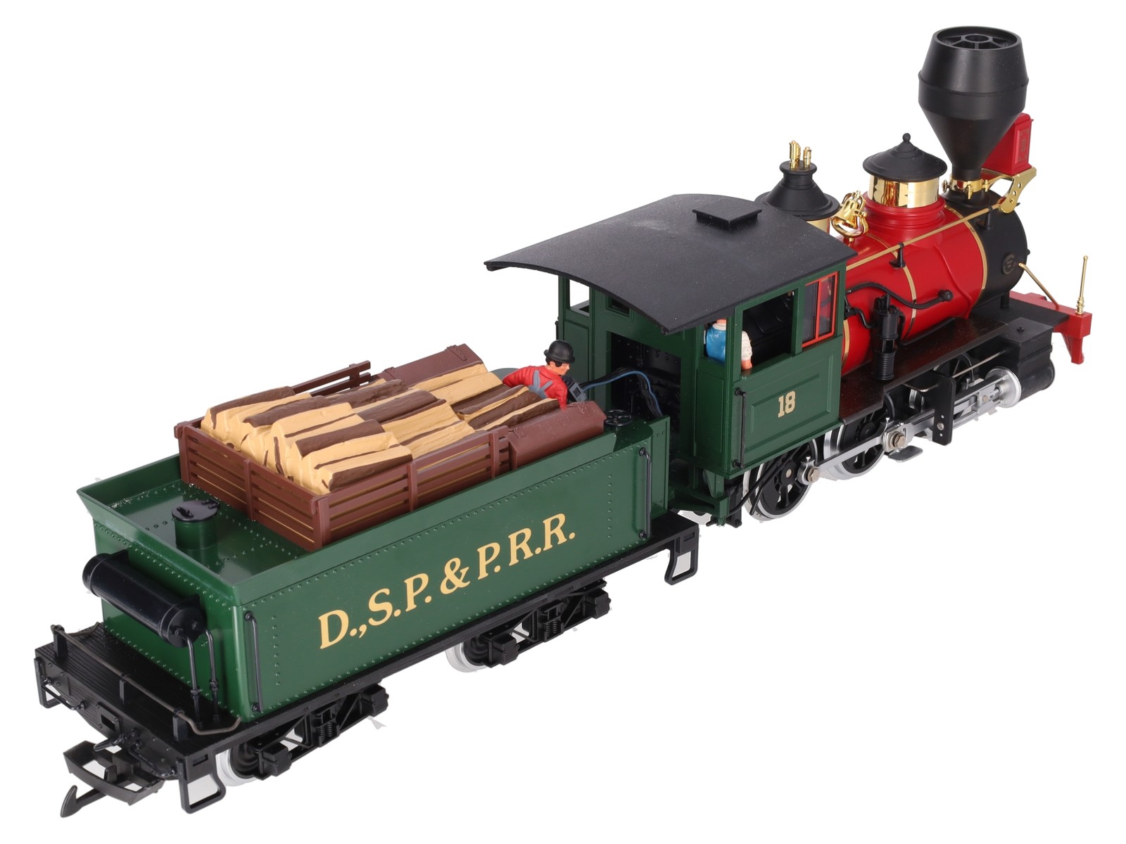 LGB 2018D G Scale DSP&PRR 2-6-0 Mogul Steam Locomotive & Tender #18 LN/Box