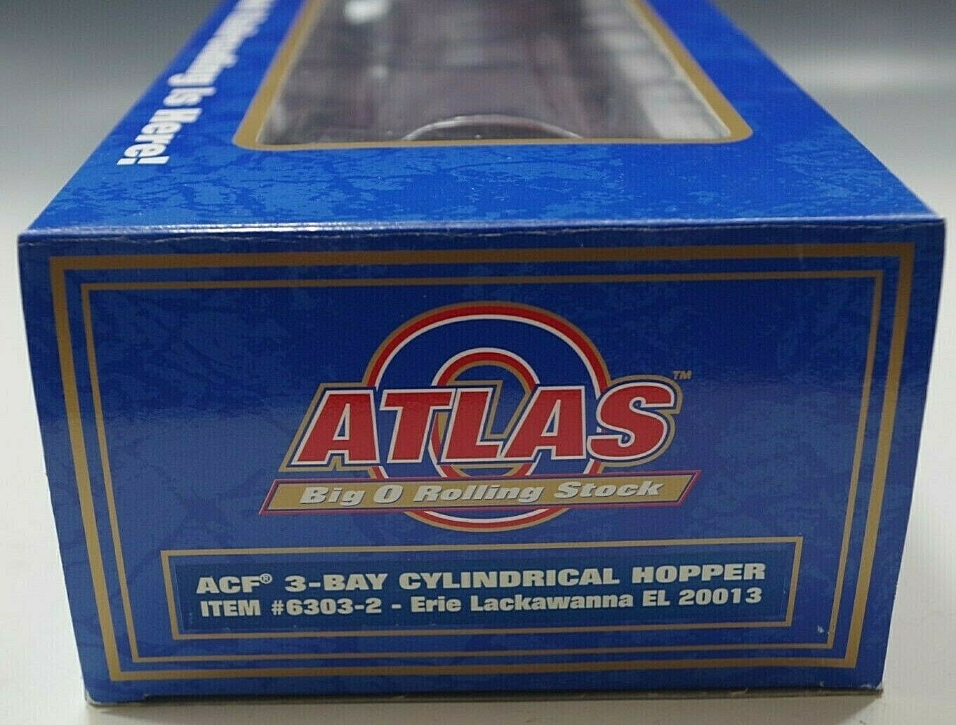 ATLAS ACF 3-BAY CYLINDRICAL HOPPER ERIE LACKAWANNA #6303-2 0 SCALE NIB TRUE 1/4″