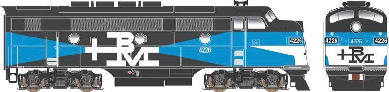 HO SCALE BOWSER F3A/F3B BOSTON AND MAINE # 4026/4226B. DCC ESU LOK SOUND