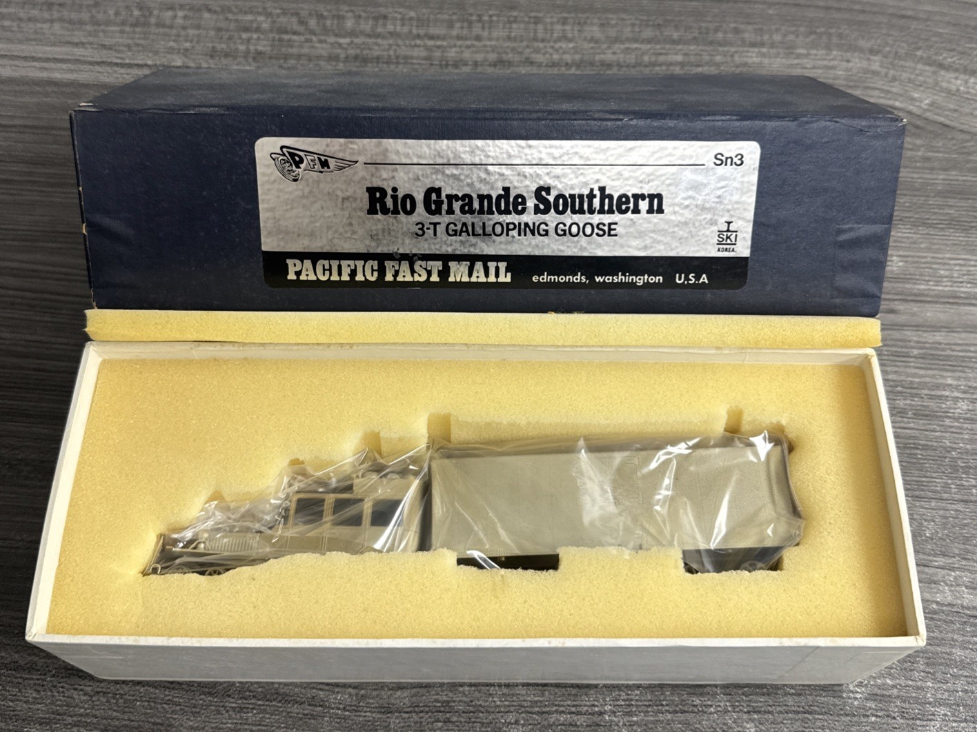 Pacific Fast Mail Sn3 Brass Rio Grande Southern 3-Truck Galloping Goose F/Ptd.