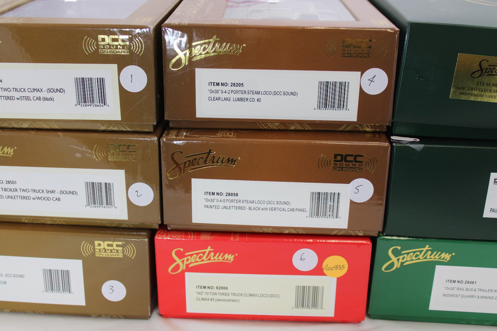 On30 and HO Spectrum Engines, Shay, Climax, Forney, Porter, Railbus – Choice