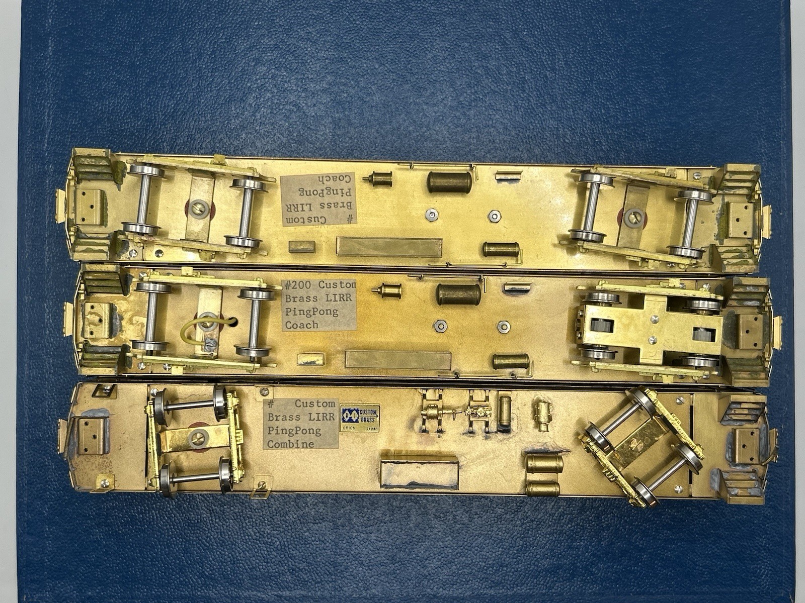 RARE HO NJCB Brass Long Island RR “Ping Pong” MU 3 Car Set – (EX READ)