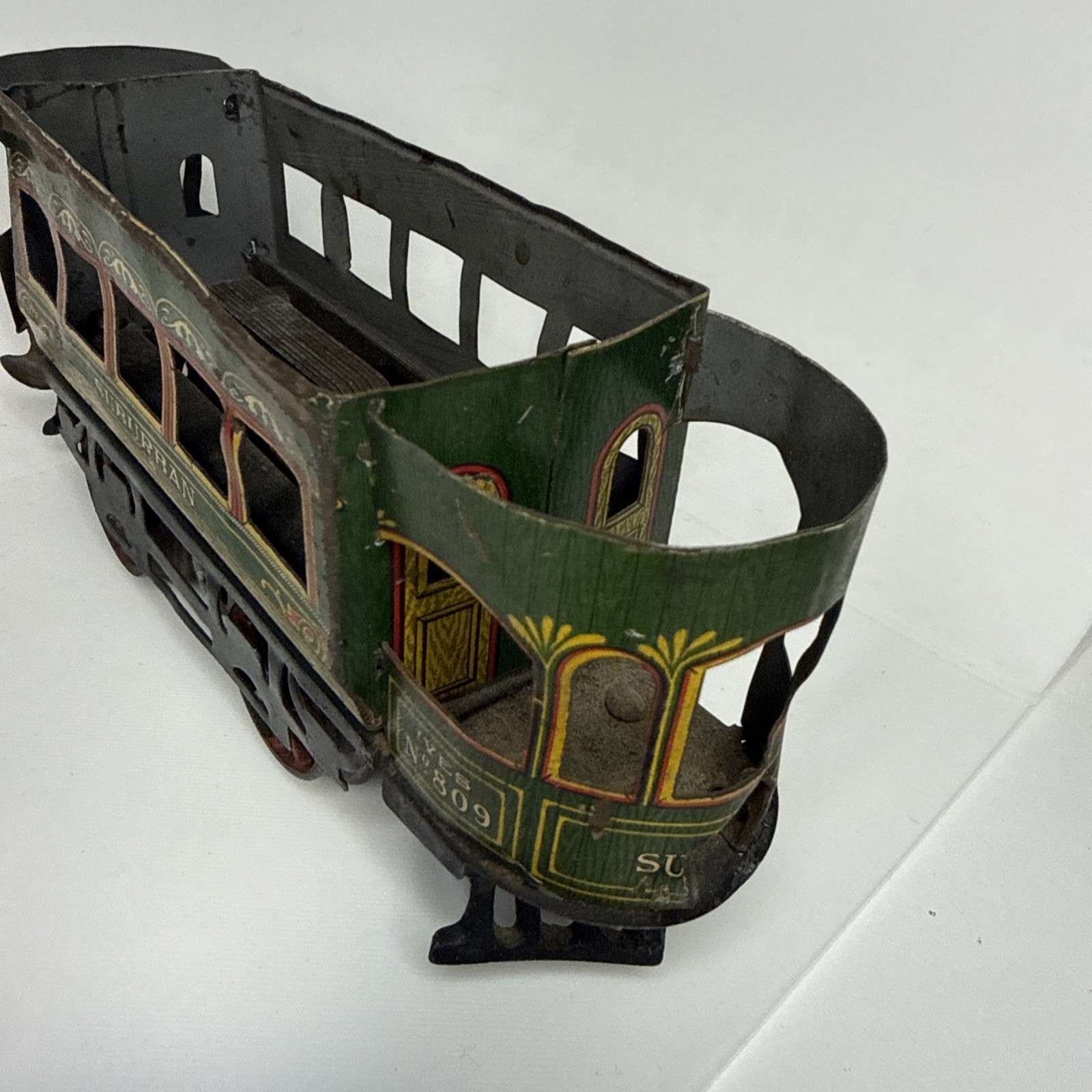 IVES #809 Pre-War Electric Suburban Trolley O Scale Litho