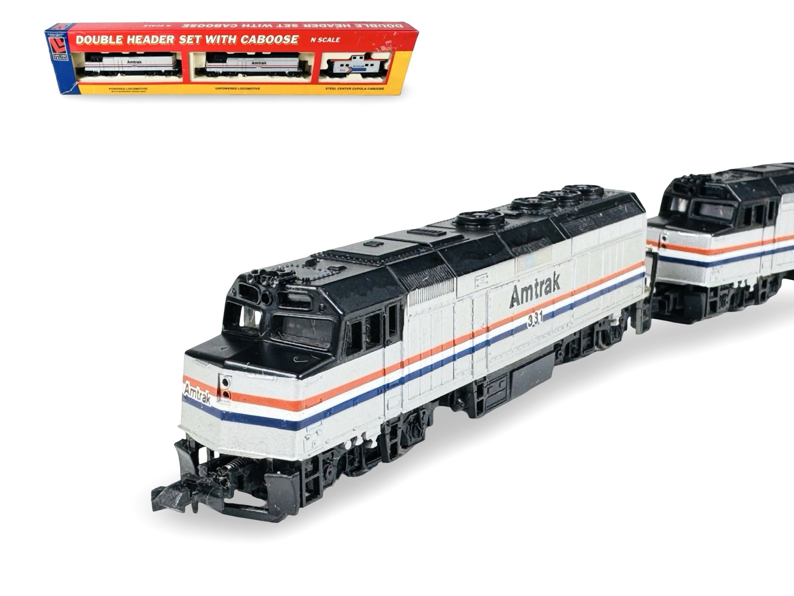 #7601 Life-Like N Scale Amtrak F40 Locomotive w/Dummy and Caboose Set