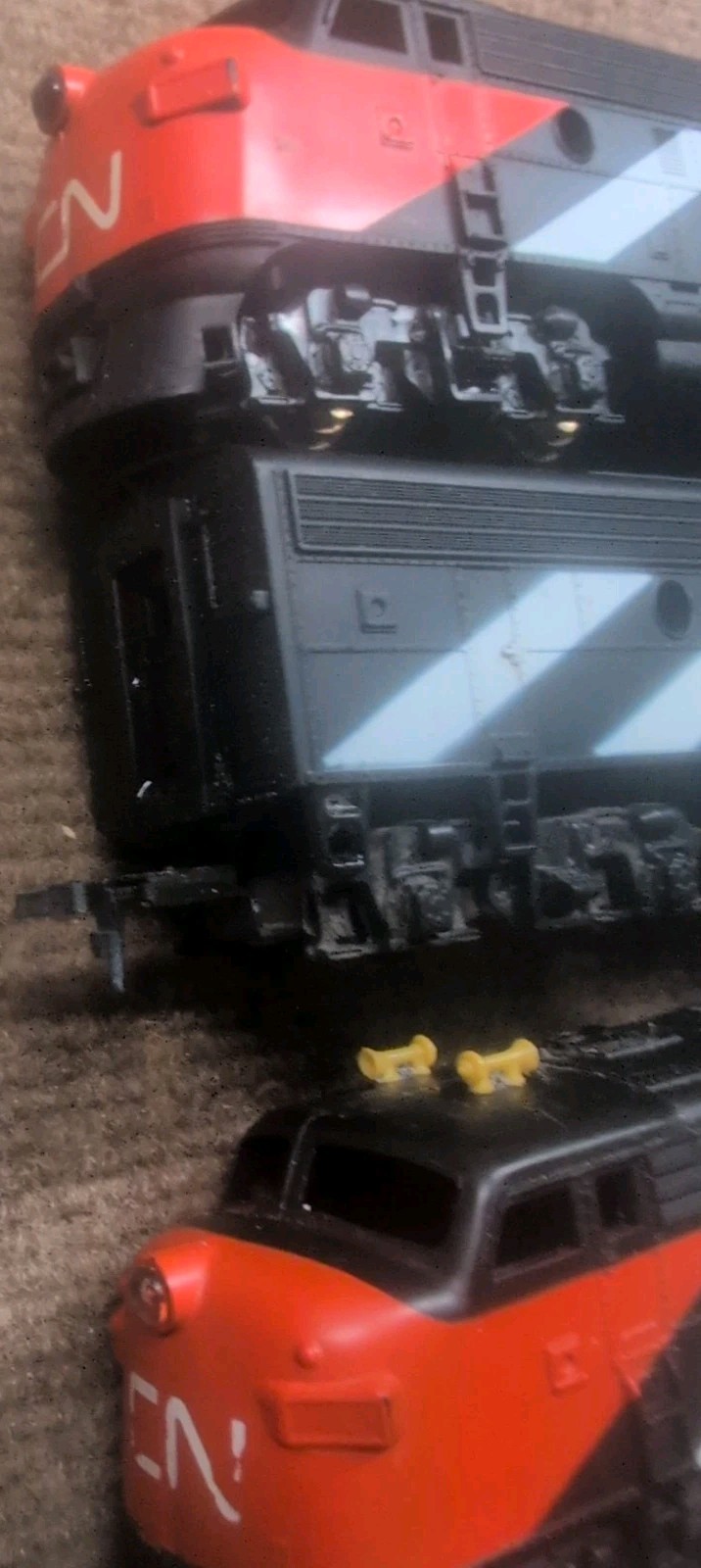 HO AHM Tempo Canadian National #6536ᇛ Zebra F3 Diesel Loco Engine lot of 4