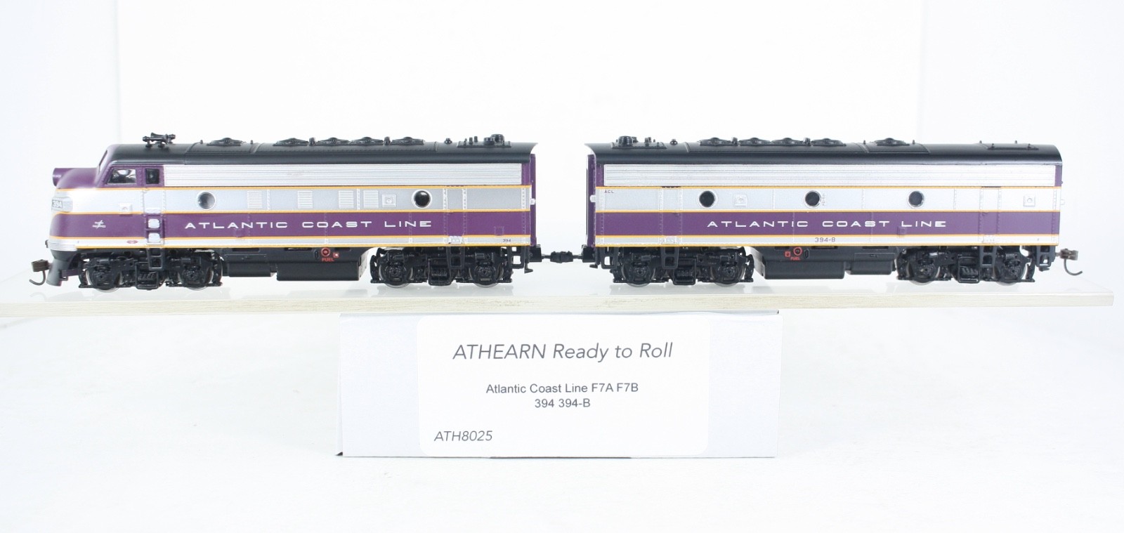 HO Athearn 8025 Atlantic Coast Line F7A F7B #394 & #394-B Loco Set Excellent