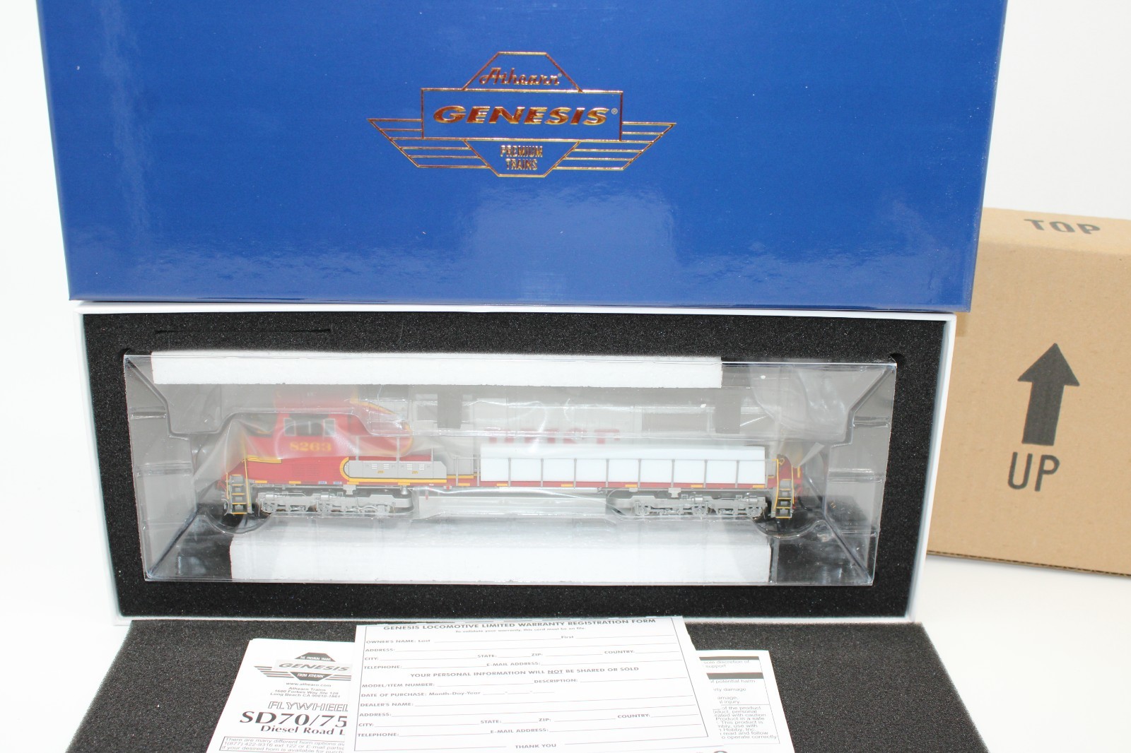 Athearn Genesis HO Scale BNSF EMD SD75M Diesel Locomotive #8263 NOS LED DCC Rdy