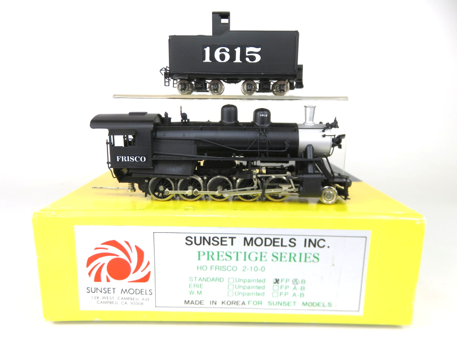 Sunset Brass HO Scale Frisco 2-10-0 Decapod Steam Locomotive Factory Painted