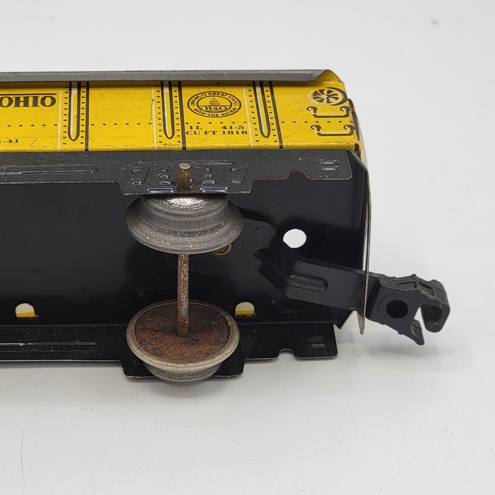 Marx Gondola Car Baltimore & Ohio O Gauge Yellow No. 241708 1950’s CLEAN