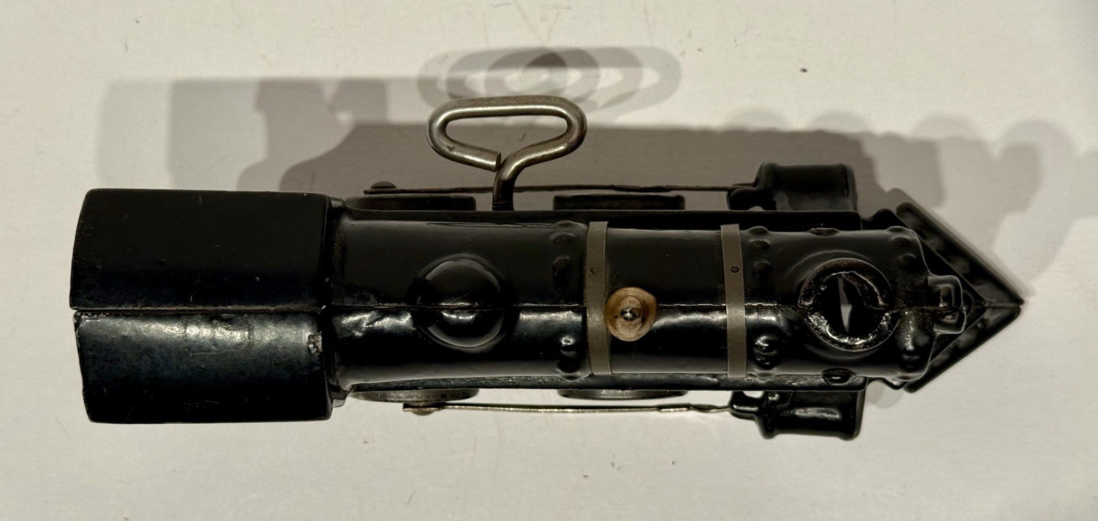 Hafner 112 Cast Iron Windup Loco with Open Spoked Stamped-Metal Drive Wheels