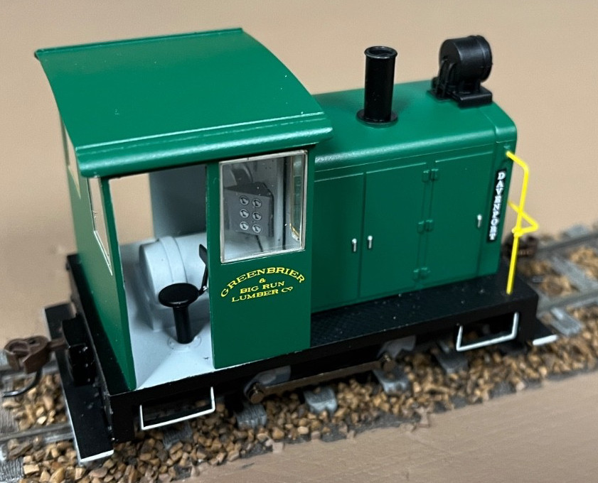 BACHMANN 25857 On30 DC GREEN SIDE ROD GAS MECHANICAL GREENBRIER & BIG RUN #11