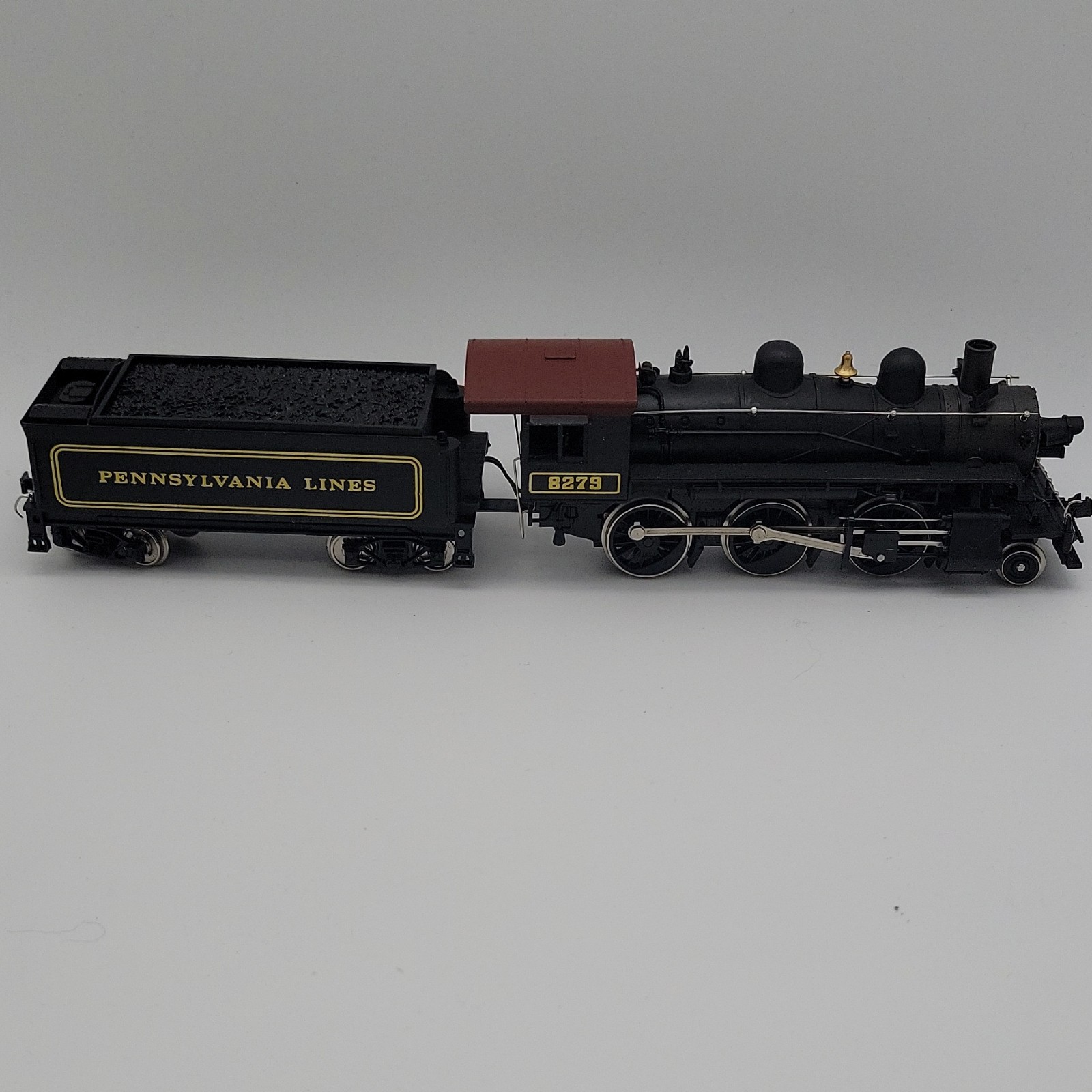 Mehano Pennsylvania Lines HO 0-6-0 Steam Locomotive 8279 Black/Red w/ Tender