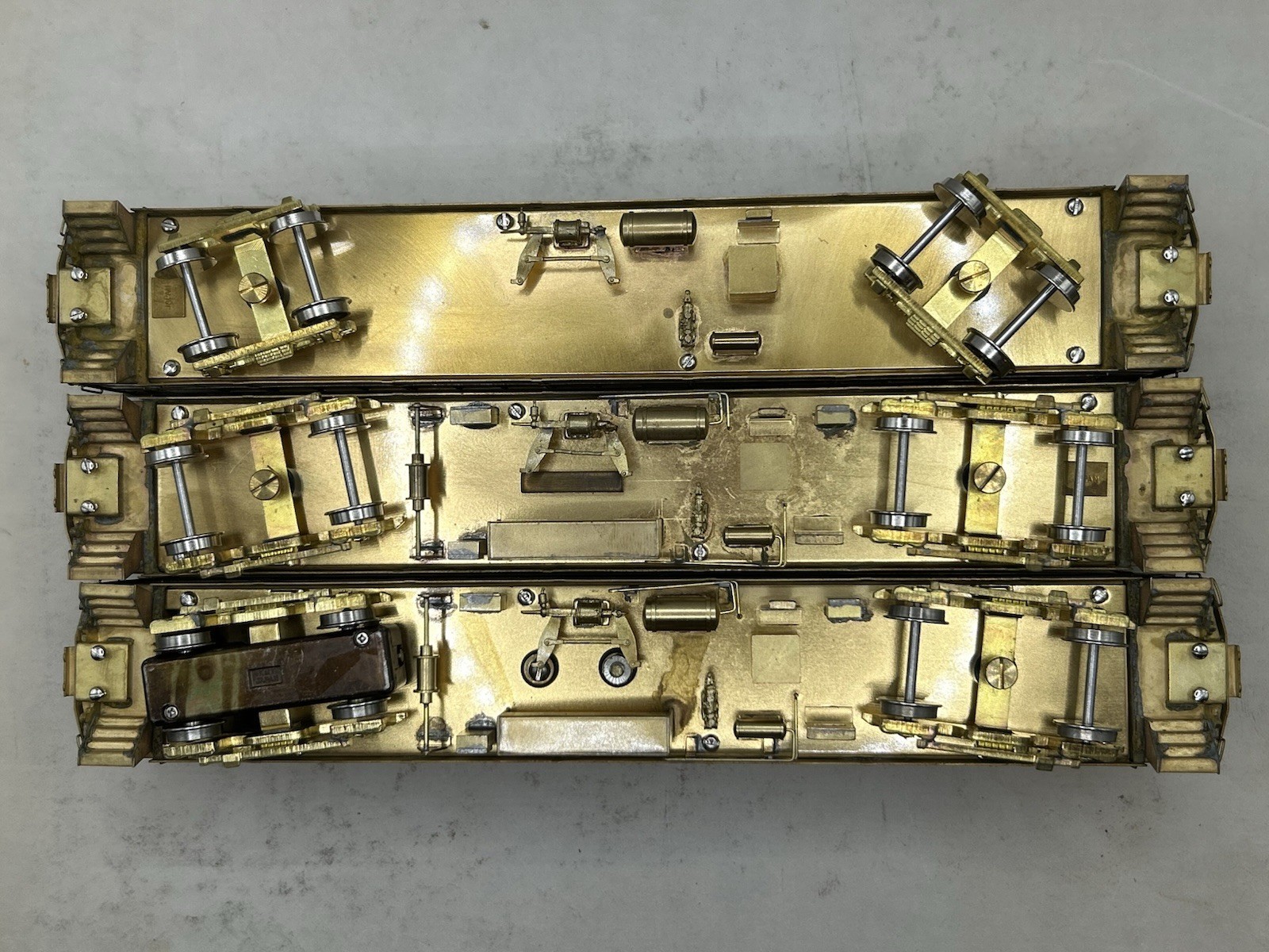 RARE HO S.SOHO & CO Brass Long Island RRR “Babylon Express” MU 3 Car Set (READ)