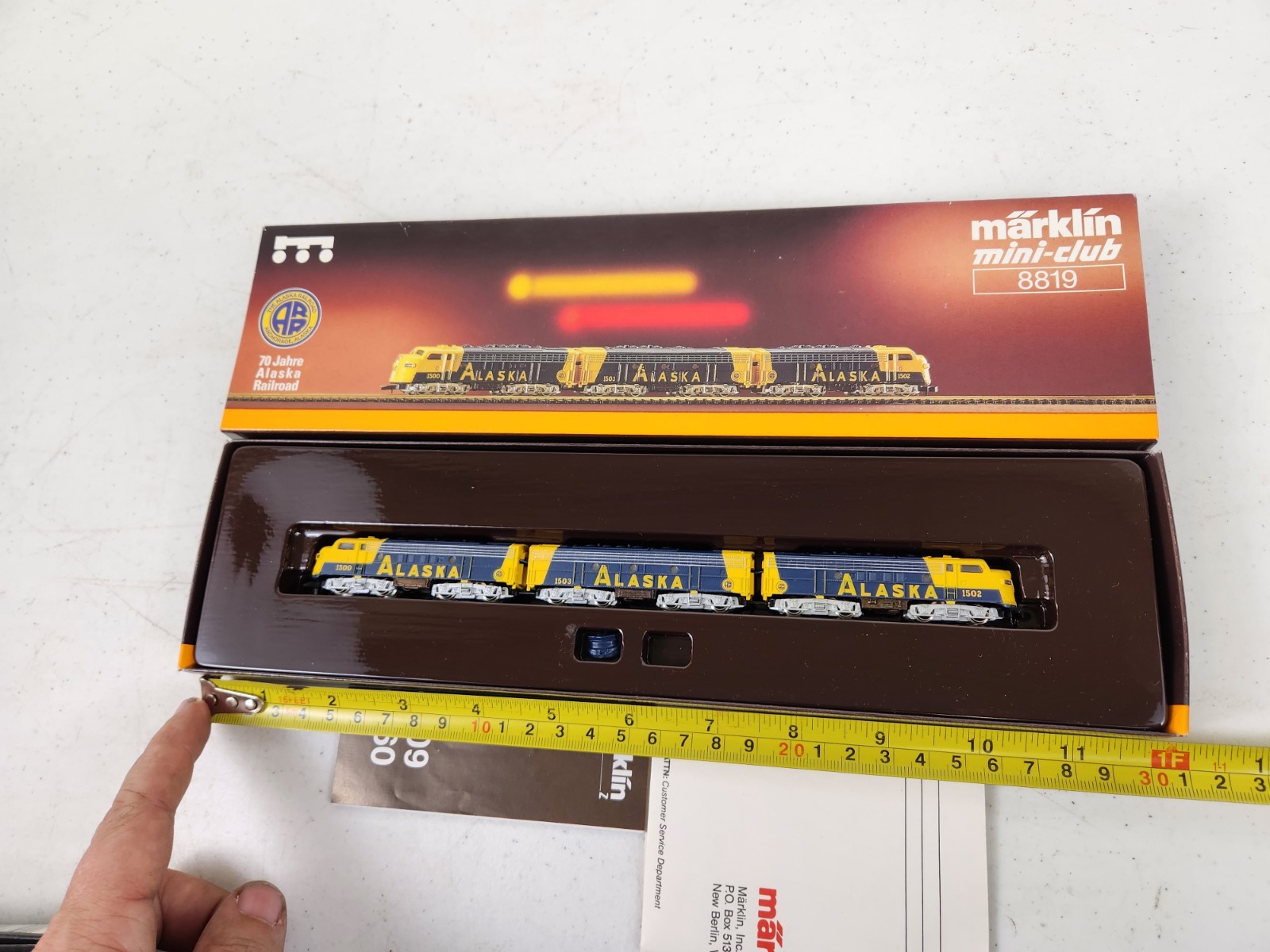 Marklin Mini-Club 8819 F7 A/B/A Engine set Alaska Z Scale With Original Box!!