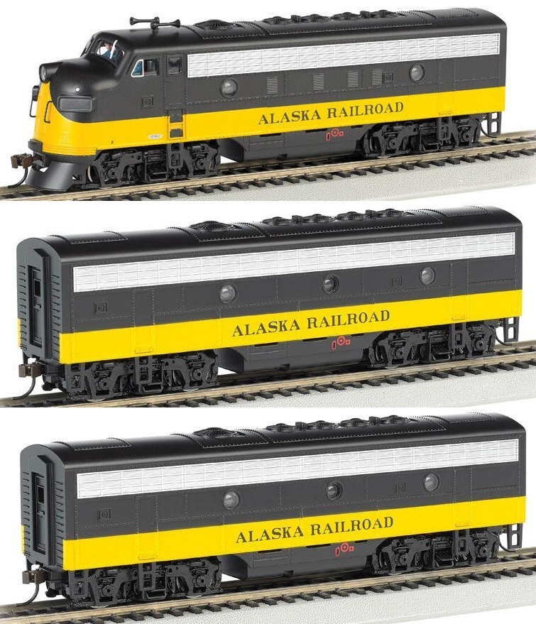 HO EMD F7A/B/B Set ARR Alaska Railroad (All 3 Powered) DC NIB NOS # 63710-810×2